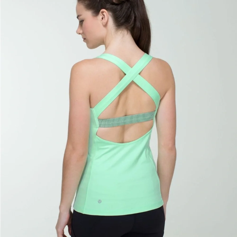 Lululemon Core Kicker Tank Fresh Teal / Mini Hyper Stripe Fresh Teal Size 8
